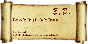 Bokányi Dénes névjegykártya